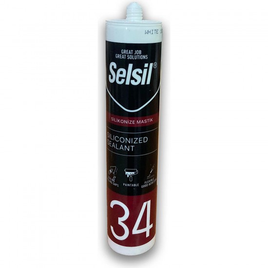 SELSİL Silikonize Mastik Beyaz 450 gr